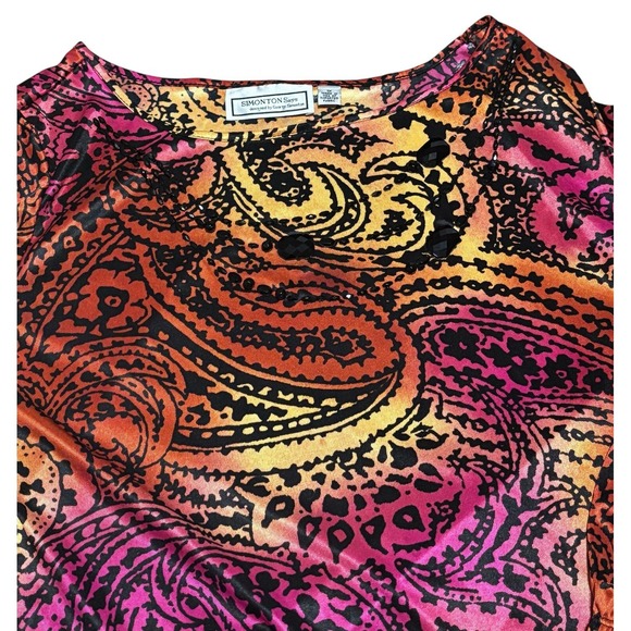 Simonton Says Women's Top 1X Silky Rhinestones Paisley - Picture 2 of 4